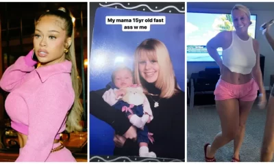 Latto shares photos of her mother when she was 15.