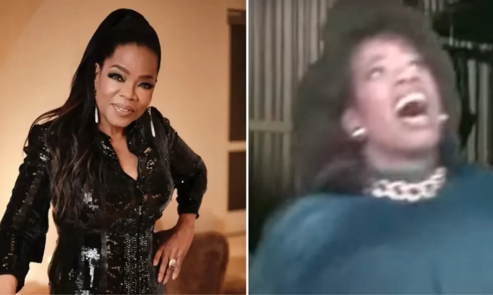 Oprah Winfrey (left) says Kim Wayans’ 1988 “In Living Color” skit of her eating until she bursts (right) was the “most hurtful” ridicule the former talk show host faced during that era. (Photos: @oprah/Instagram, In Living Color)