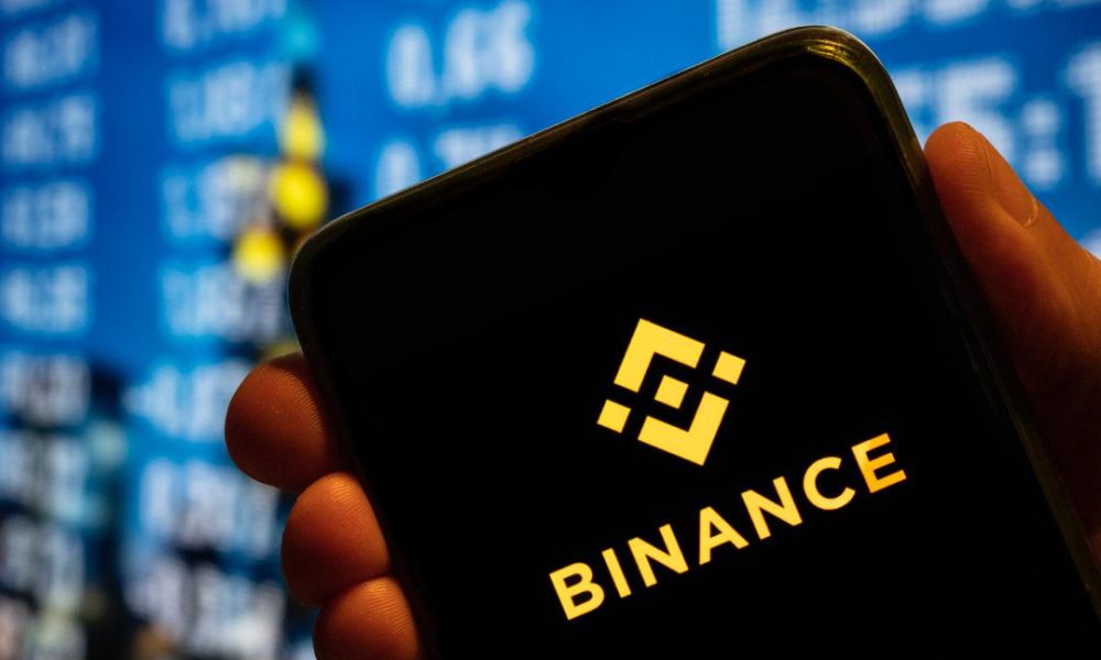 Binance logo on smartphone screen