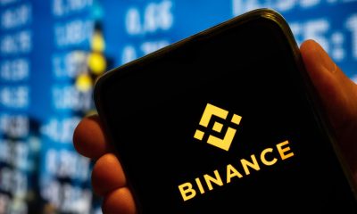 Binance logo on smartphone screen