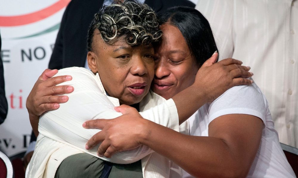 Eric Garner, mother Gwen Carr, sister Ellisha Garner, National Action Network rally, New York City, TheGrio.com