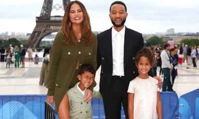 Chrissy Teigen, John Legend, Miles, Chrissy Teigen and John Legend