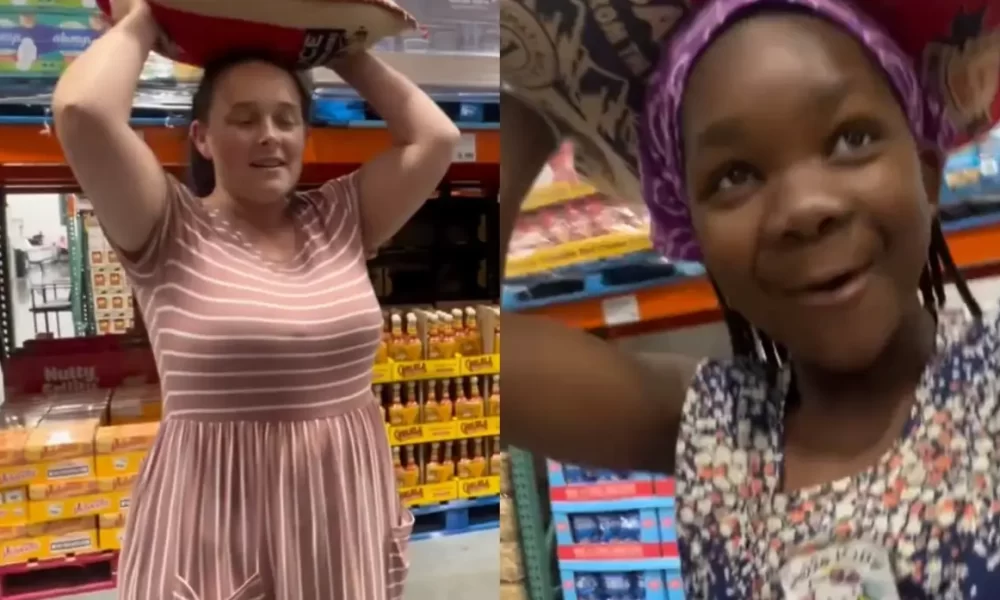 White Adoptive Mother Sparks Outrage By Directing Black Child to Carry Bag of Rice on Her Head