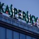 A Kaspersky logo on the top of a building.