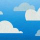 Blue sky with clouds illustration, representing Bluesky social