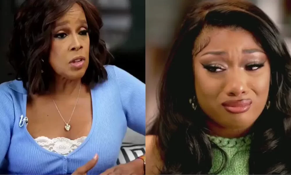 Gayle King responds after Megan Thee Stallion admits she lied during 2023 interview. (Photos CBS Mornings / YouTube)