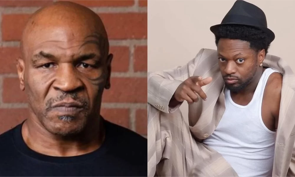 Former heavyweight champion Mike Tyson does promotion for his upcoming fight with Jake Paul with comedian Funny Marco and fans are worried that he was upset. (Photos: @miketyson / Instagram; @funnymarco / Instagram)