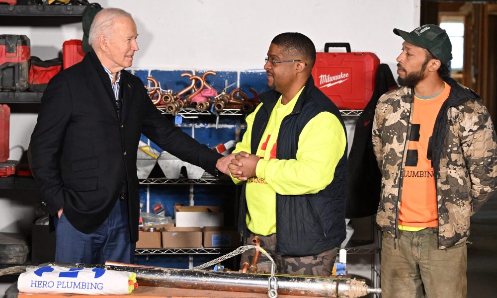 President Joe Biden meets with Hero Plumbing Inc. CEO Rashawn Spivey, theGrio.com