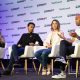 Nikhil Basu Trivedi Co-Founder & General Partner of Footwork, Dayna Grayson Co-founder & Managing Partner of Construct Capital, Elliott Robinson Partner of Bessemer Venture Partners on stage at TechCrunch Disrupt 2024 Day 3 on Wednesday, Oct. 30, 2024 in San Francisco.