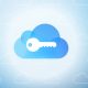 illustration of key over cloud icon