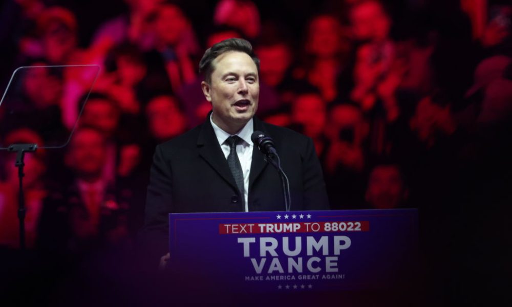 Elon Musk speaks at President-Elect Donald Trump