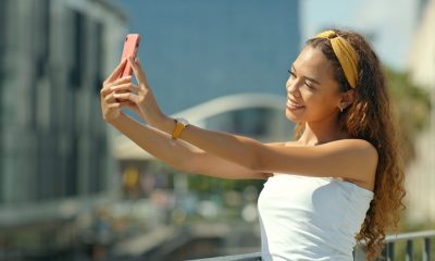 woman taking selfie